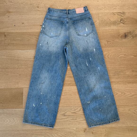 ACNE Studios Jeans Distressed Low Rise Baggy Size 31 Blue - Picture 5 of 5